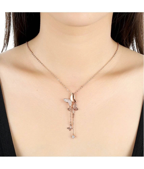 YouBella Rose Gold Gold Plated Stylish Butterfly Chain for Women (YBNK_5658) - Golden