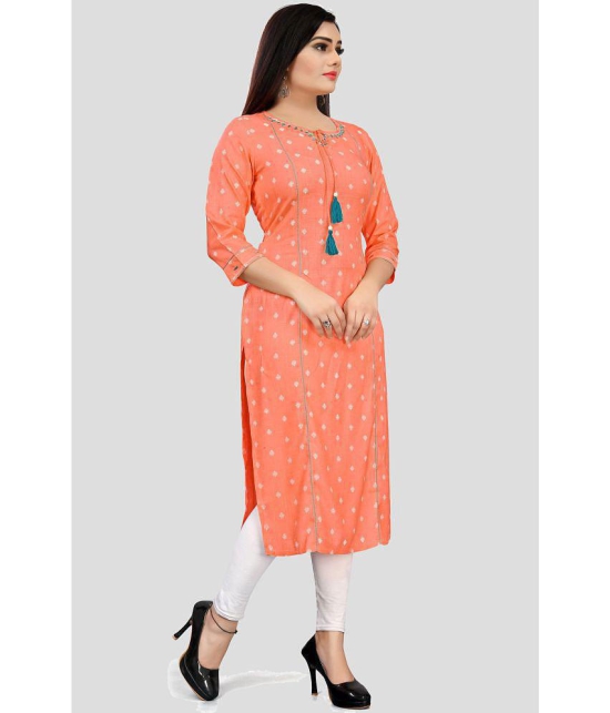 Rajnandini - Orange Rayon Womens Straight Kurti ( Pack of 1 ) - None