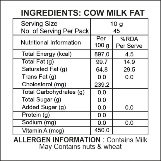 Cow Ghee (Plastic Jar) - 500ml