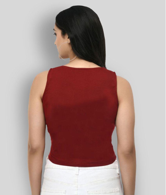 SAAKAA - Maroon Polyester Women's Crop Top ( Pack of 1 ) - XL