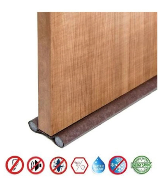 Under Door Draft Guard Cover Stop Light Dust Cool Air Escape Protector Pack of 1 Floor Mounted Door Stopper  (Brown)