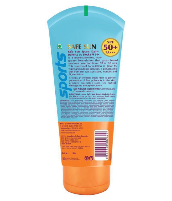 Lotus Herbals Safe Sun Sports Daily-Defence Uv Block Spf-50 80g