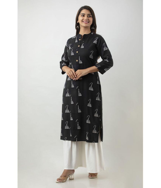 MAUKA - Black Straight Rayon Women's Stitched Salwar Suit ( Pack of 1 ) - None