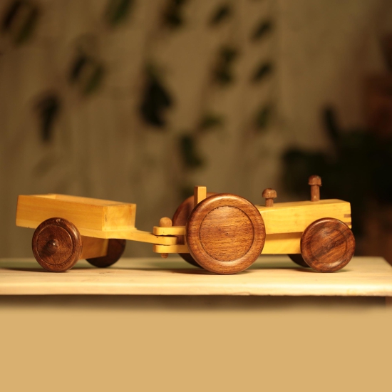 Wooden Tractor Trolley Toys-