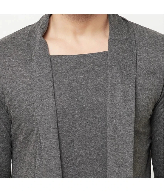 Glito - Charcoal Cotton Blend Mens Cardigan Sweater ( Pack of 1 ) - None