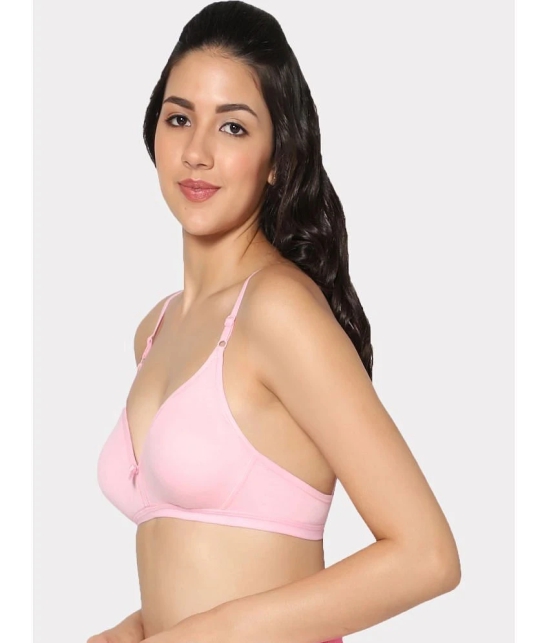 IN CARE LINGERIE - Pink Cotton Non Padded Womens Plunge Bra ( Pack of 1 ) - None