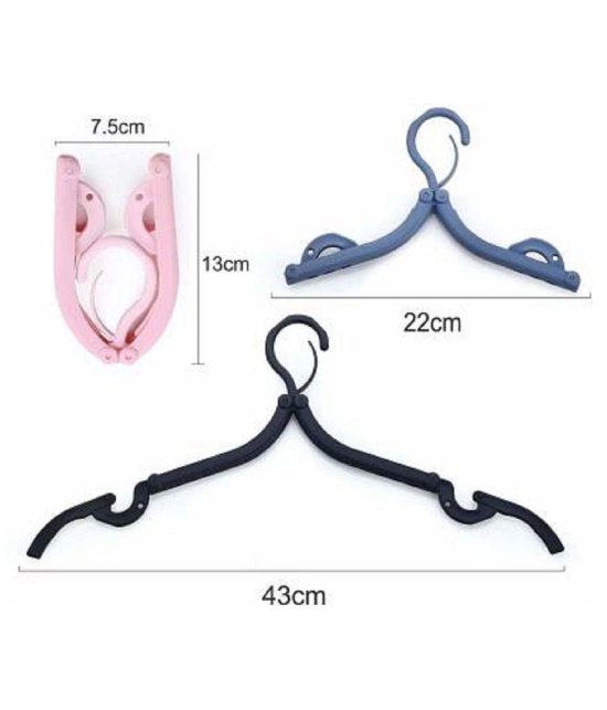 Zms Marketing Travel Hangers - Portable Folding Clothes Hangers Travel Accessories Foldable Clothes Hangers Drying Rack for Travel Plastic Pack of 6 Hangers