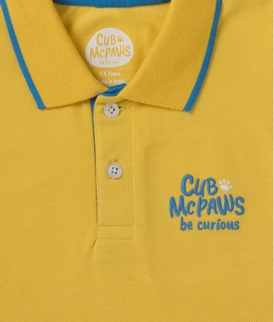 Cub Mcpaws - Yellow Cotton Boys Polo T-Shirt ( Pack of 1 ) - None