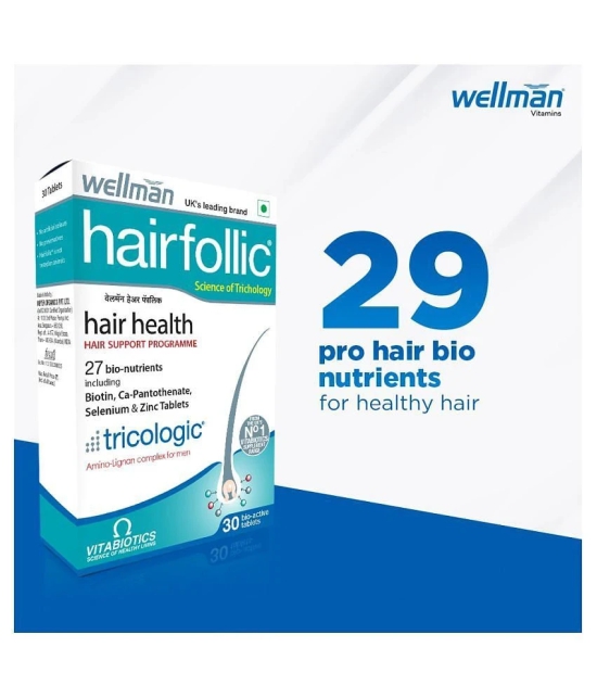 Wellman Hairfollic hair supplement 30 no.s Multivitamins Tablets