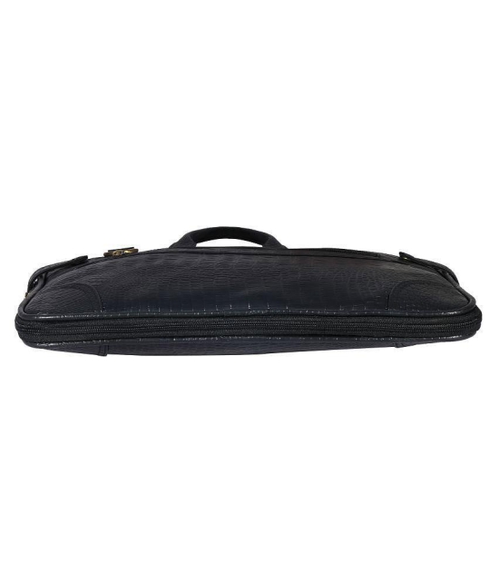 Da Tasche Black Leather Office Messenger Bag