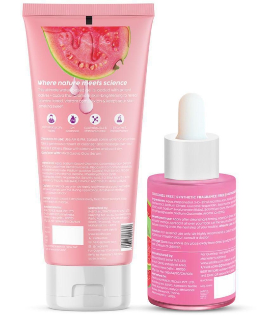 Plix Vitamin C Guava Combo, Juicy Cleanser & Face Serum For Skin Brightening(Pack of 2)