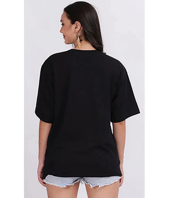 Leotude - Black Cotton Blend Oversized Womens T-Shirt ( Pack of 1 ) - None