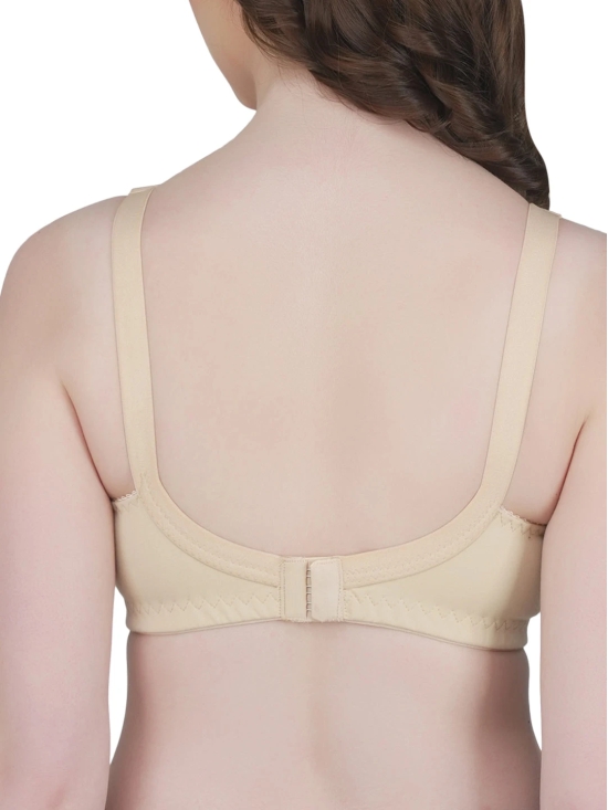 Eves Beauty Womens Full Coverage Non Wired Everyday Bra with Lace-42D / Beige