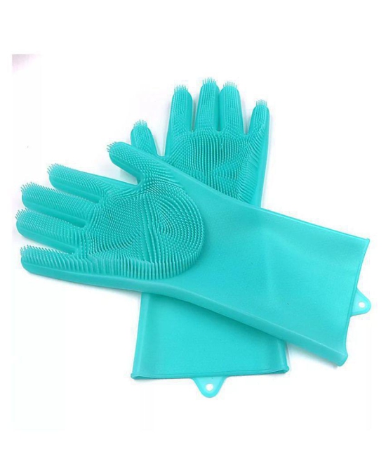 SHOPEPRO Rubber Standard Size Cleaning Glove 1 Pair Silicon Glove