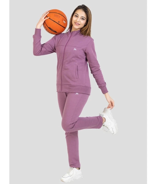 YHA Purple Fleece Solid Tracksuit - Pack of 1 - None