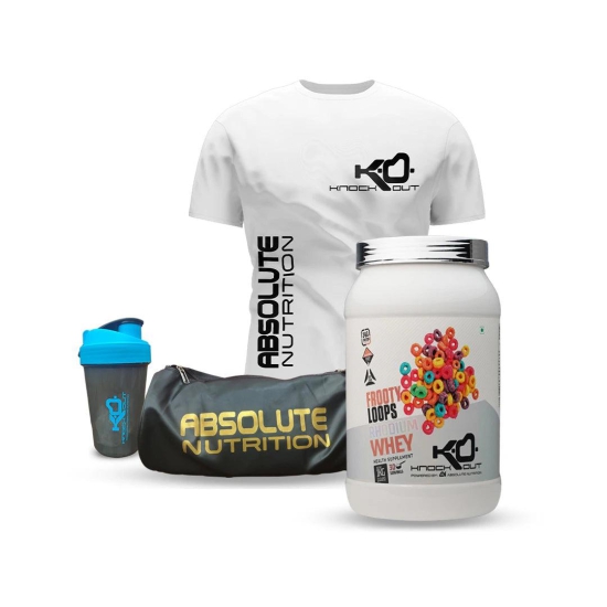 Rhodium Whey + Gym Bag + T-Shirt+ Shaker Combo-ChocoLava / XXXL