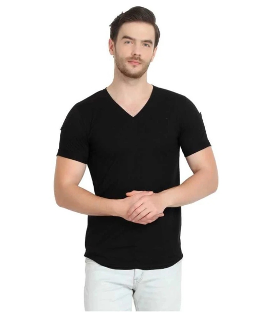 Glito Cotton Black Solids T-Shirt Pack of 2 - None