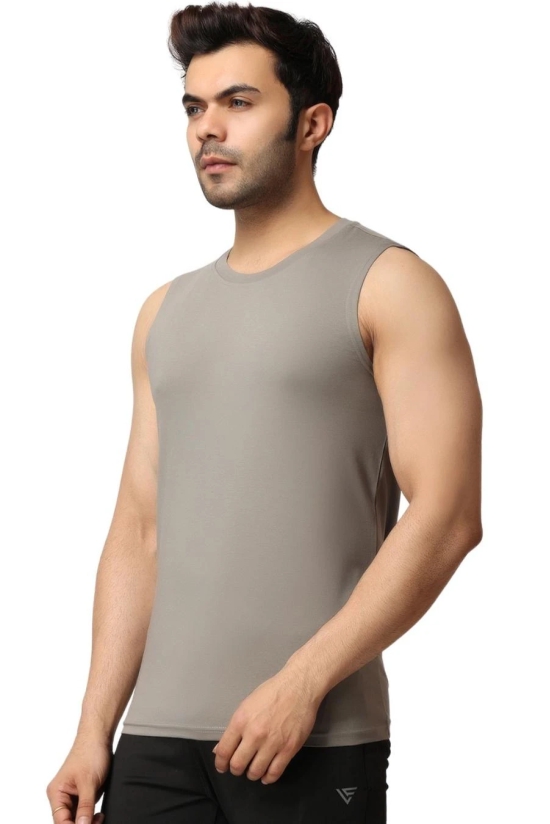 Mens Grey Gym Muscle Tee-XL / Grey