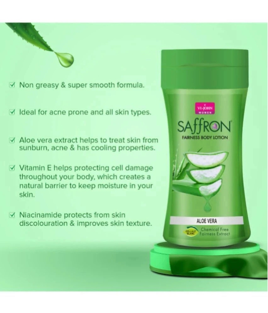 VI-JOHN Saffron Fairness Fliptop Aloevera Body Lotion 250ml Each (500ml) - Pack of 2