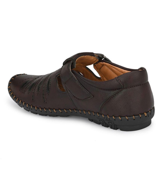 Bucik Brown Synthetic Leather Sandals - None