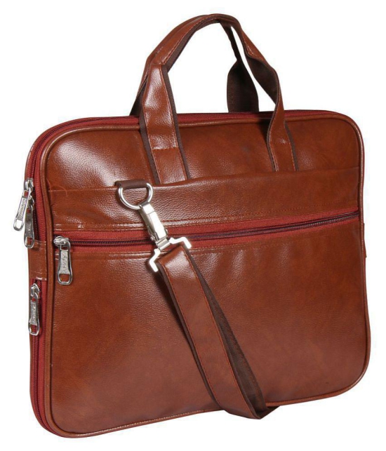 Apnav Sleek Exp3 Tan P.U. Office Bag