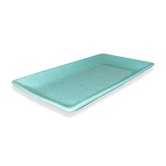 Ceramic Dining Studio Collection Aqua Blue Sprinkle Ceramic Designer 11 inches Serving Platter