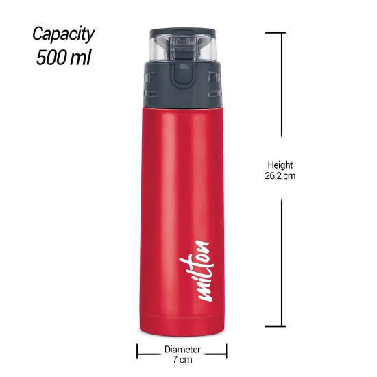 Milton Atlantis 600 Thermosteel Insulated Water Bottle 500 Ml (Red)