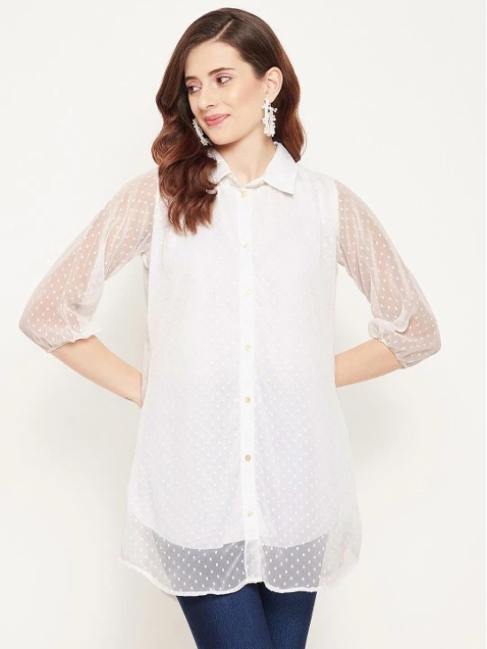 Women Rose Shirt Collar Tunic