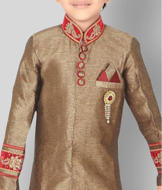 Ahhaaaa Kids Ethnic Indo-Western Sherwani and Breeches Set for Boys - None