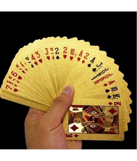 Fratelli Gold Deck of Waterproof Cards, Flexible PVC Plastic Gold Playing Cards Premium Poker Cards Gold Waterproof Playing Cards Washable Flexible Use for Party Game