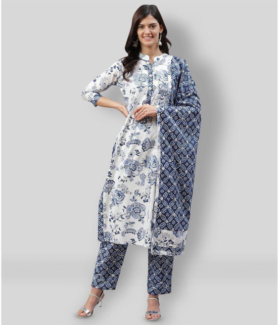 HIGHLIGHT FASHION EXPORT - Blue Straight Cotton Womens Stitched Salwar Suit ( Pack of 1 ) - XL