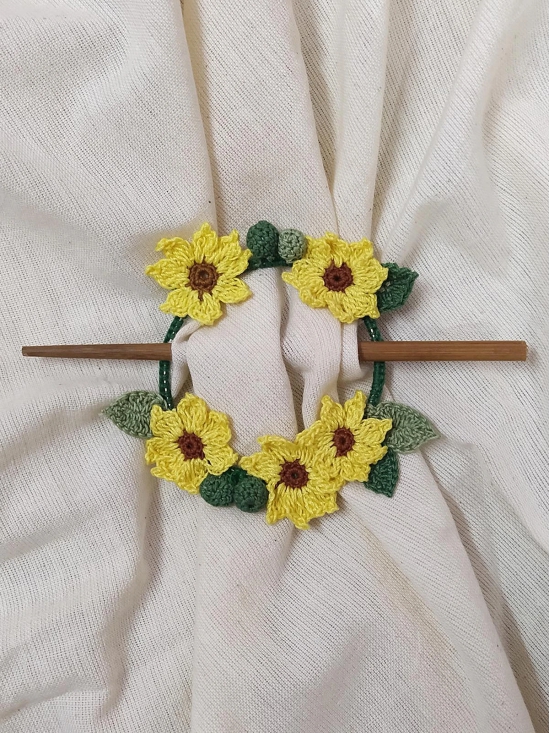 Sunflower Crochet Hair Tie