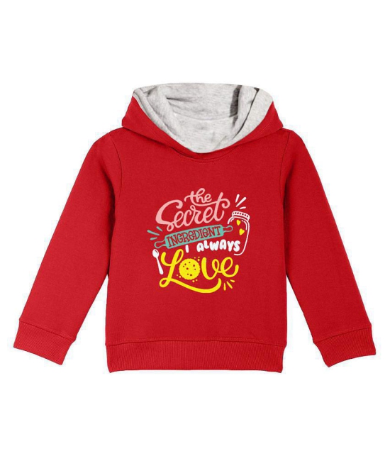 Naughty Ninos Girls Red Printed Hooded Sweatshirts - None