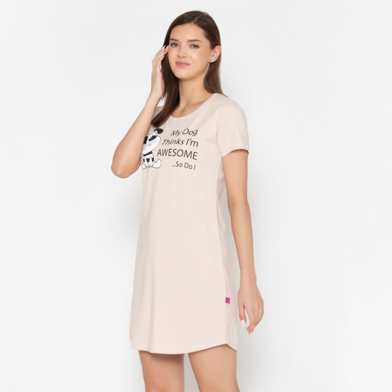 Women Cotton Sleepshirt - Wisper Pink Wisper Pink XL