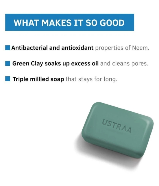 Ustraa Neem & Green Clay Soap, 100gm (Pack of 8)