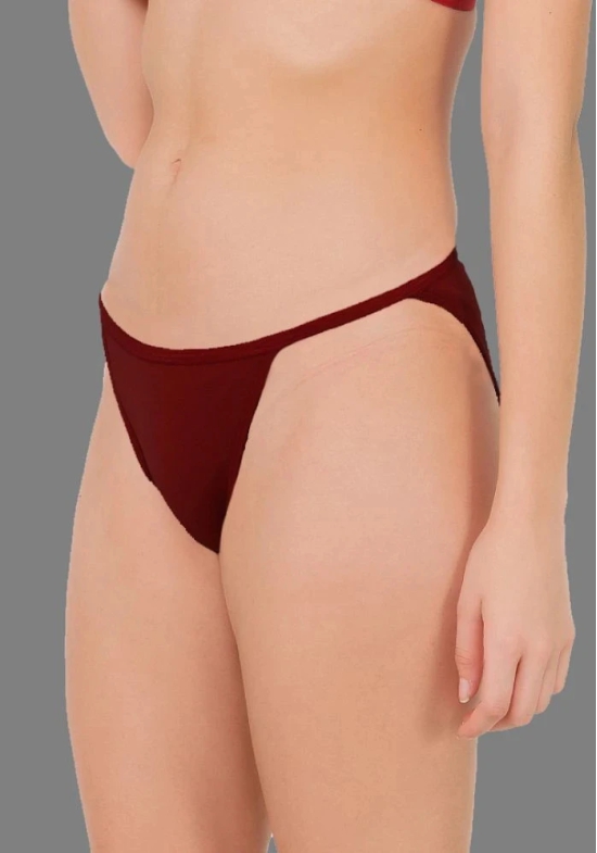 Madam Cotton Lycra Solid Womens No Panty Line ( Maroon ) - None