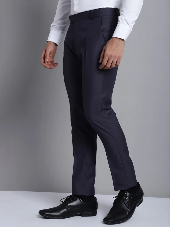 Indian Needle Men's Grey Tapered Fit Formal Trousers-34 / Grey