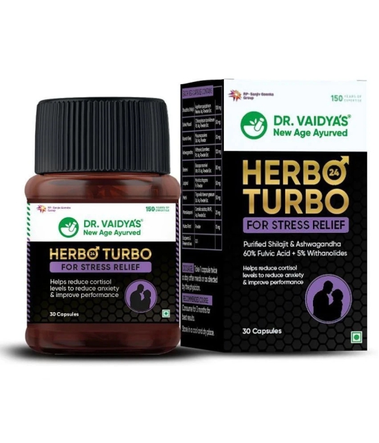 Dr. Vaidyas Herbo24Turbo Stress Relief Capsules | Ayurvedic (30 capsules) Pack of 1