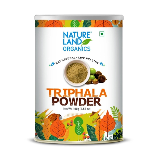 Natureland Organics Amla, Triphala, Wheat Grass Powder, 100 gm Each - Pack of 3