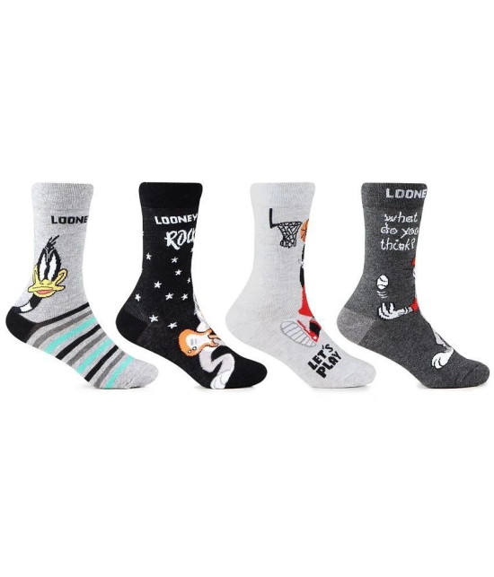 Bonjour Multicolored Looney Crew Unisex Socks(6-8Y) - 6-8Y