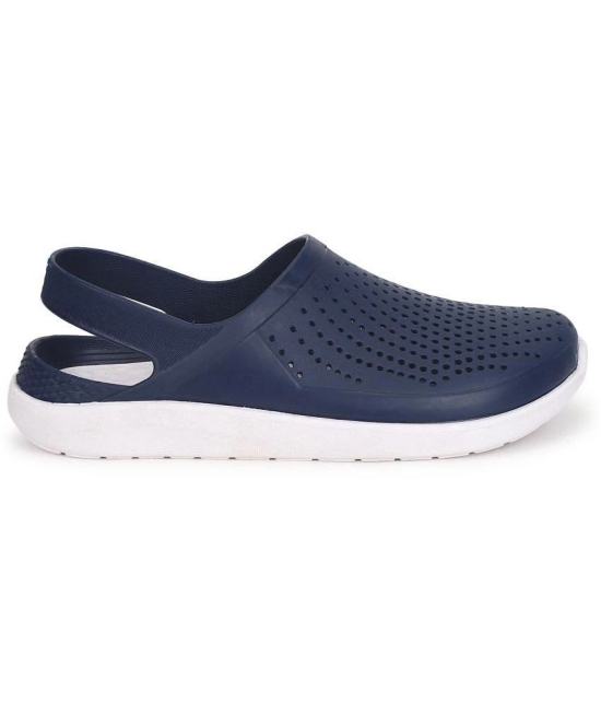 UrbanMark Men Perforated Water-Resistance Clog Sandals- Navy - None