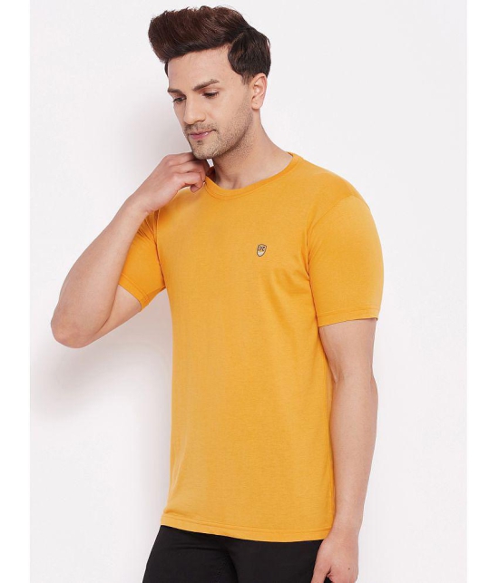 Lycos - Cotton Blend Regular Fit Mustard Men's T-Shirt ( Pack of 2 ) - None