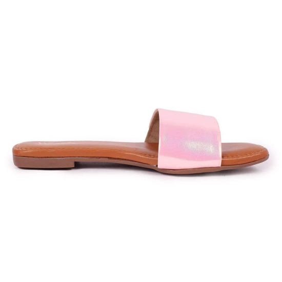 WOMEN FASHION FLAT PINK SLIPPERS