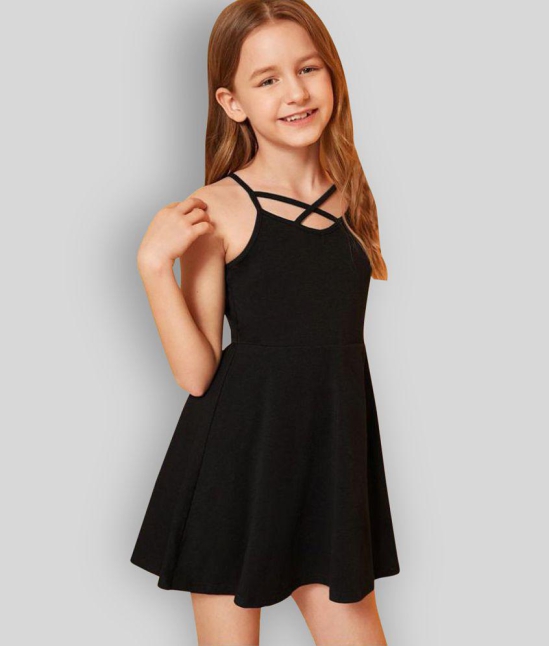 Addyvero - Black Cotton Blend Girls A-line Dress ( Pack of 1 ) - None