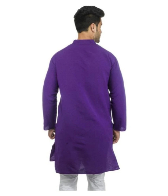 DESHBANDHU DBK Purple 100 Percent Cotton Kurta Single - None