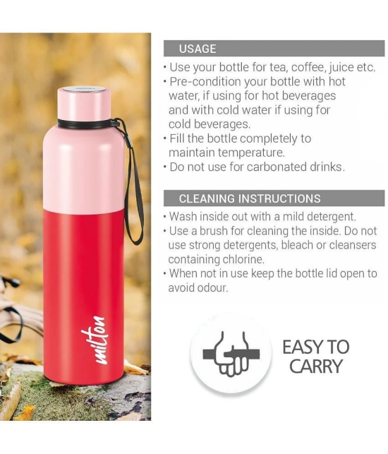 Milton Ancy 1000 Thermosteel Water Bottle, 1.05 Litre, Red | 24 Hours Hot and Cold | Easy to Carry | Rust Proof | Tea | Coffee | Office| Gym | Home | Kitchen | Hiking | Trekking | Travel Bot