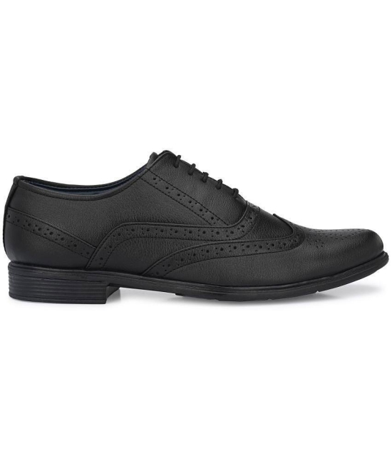 Leeport - Black Mens Brogue Formal Shoes - None