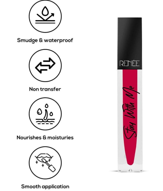 Renee Stay With Me Matte Lip Color Liquid Lipstick Hunger For Berry Red 5 mL