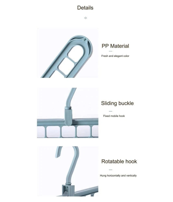 eComKaaj Plastic Anti-Slip 9 Hole Hanger 2Pcs