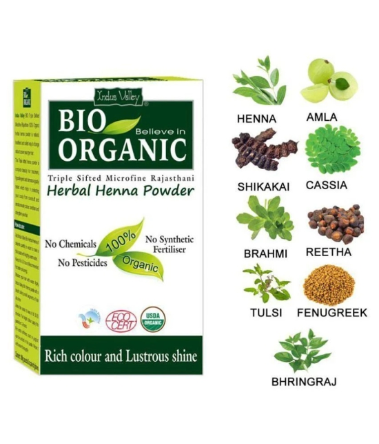 Indus Valley Bio Organic Herbal Henna Powder and Pure Shikakai Powder- Set of 2 (200 g)